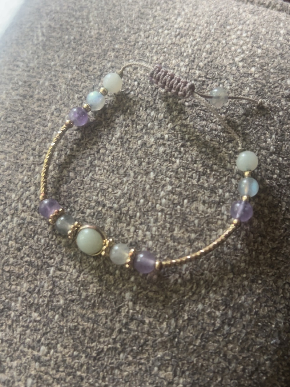 Gold Beaded Multi-Gem Pastel Bracelet